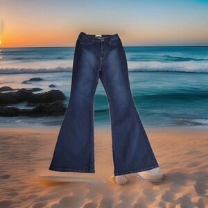 VTG Vibrant MIU Jeans Women's 13 (30x33.5) Flare Stretch Denim Y2K Boho Hippie🌈